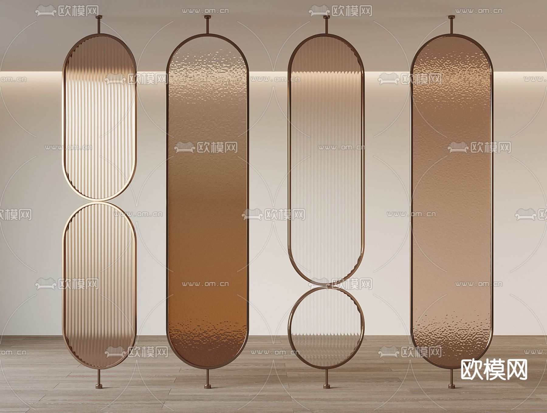 玻璃屏风 隔断 玻璃砖3d模型下载