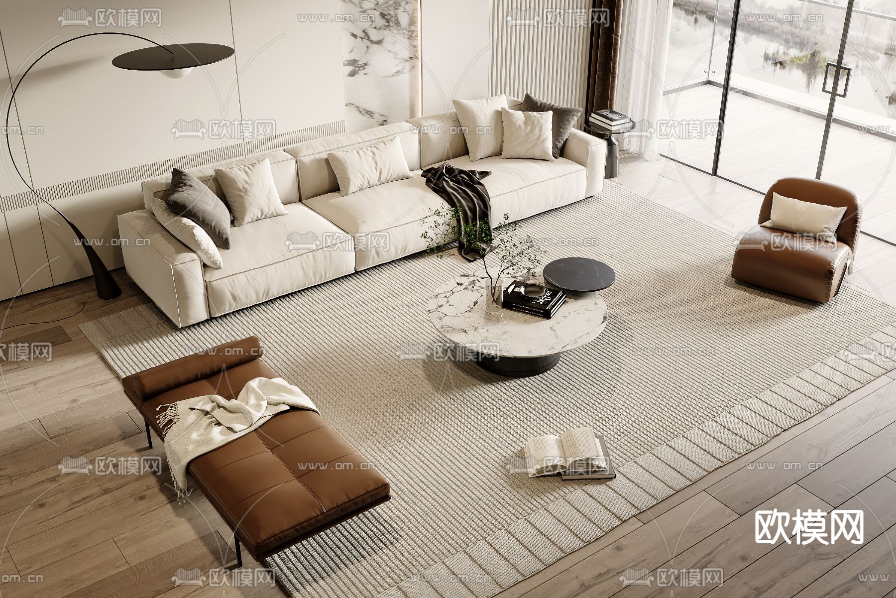 现代组合沙发3d模型下载