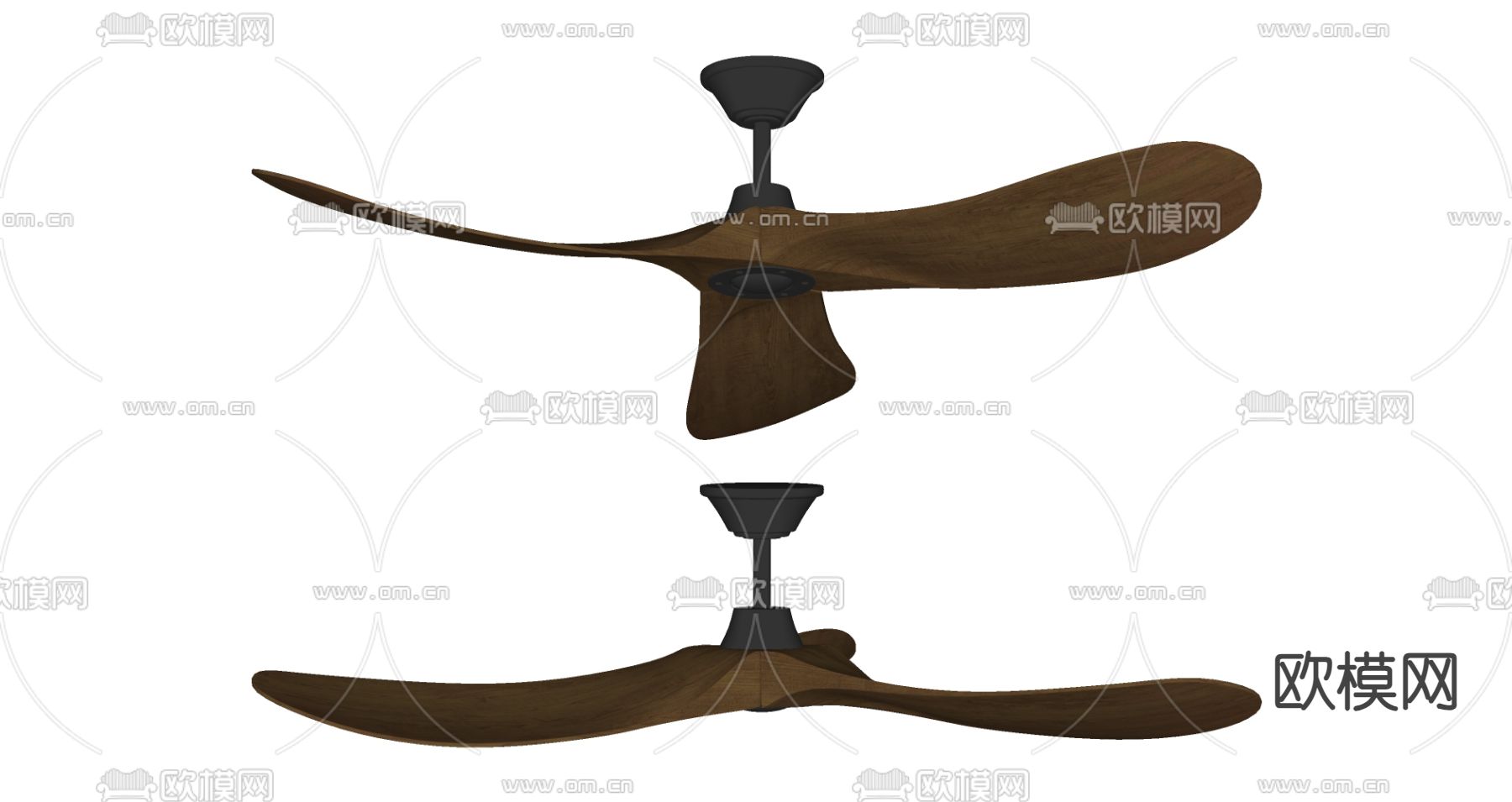 中古风吊扇su模型下载（渲染图1）
