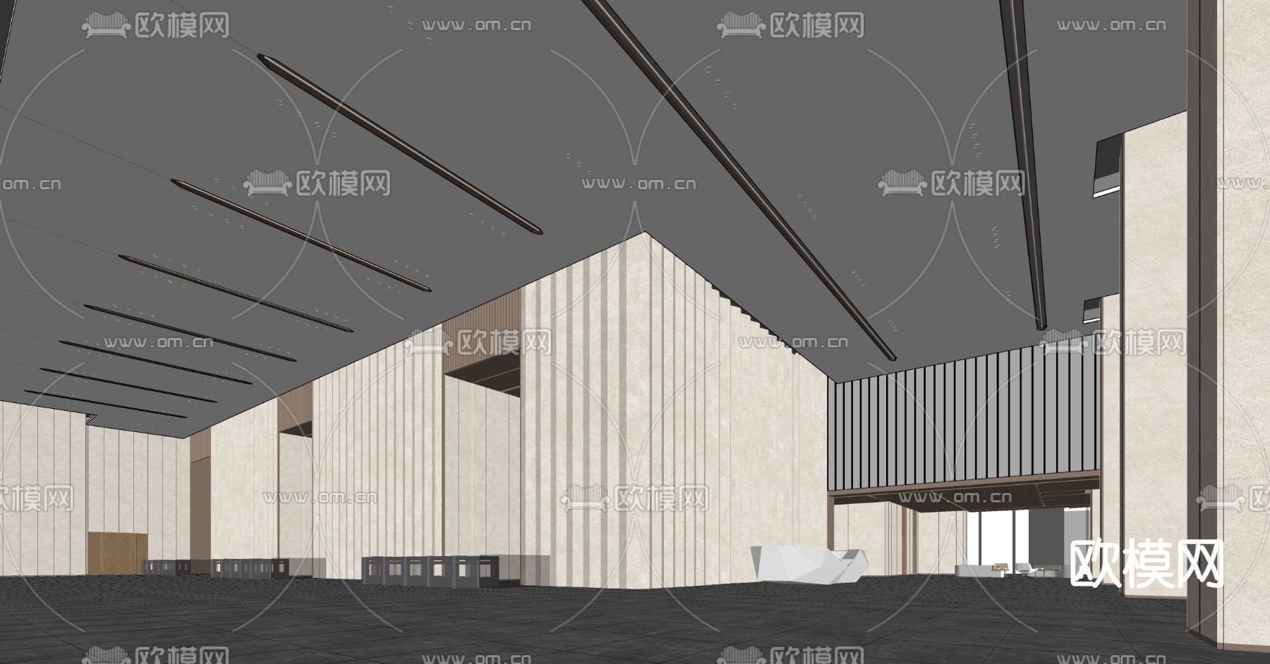 公司大堂su模型下载（渲染图1）
