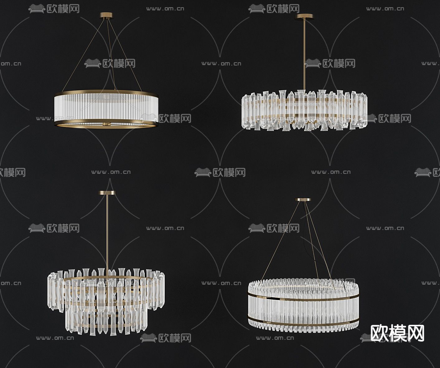 水晶吊灯 大厅吊灯3d模型下载