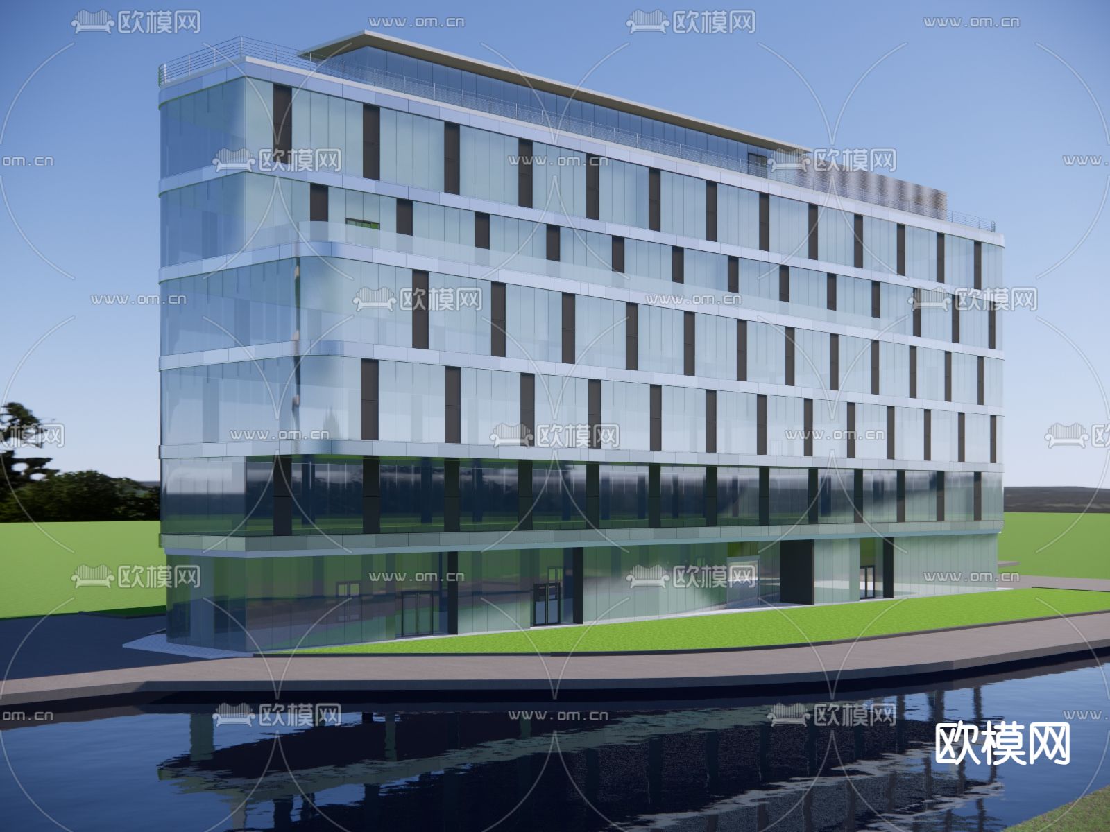 高层办公楼su模型下载（渲染图3）