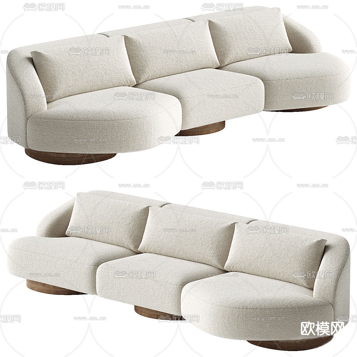 多人沙发 软体沙发 三人沙发3d模型下载
