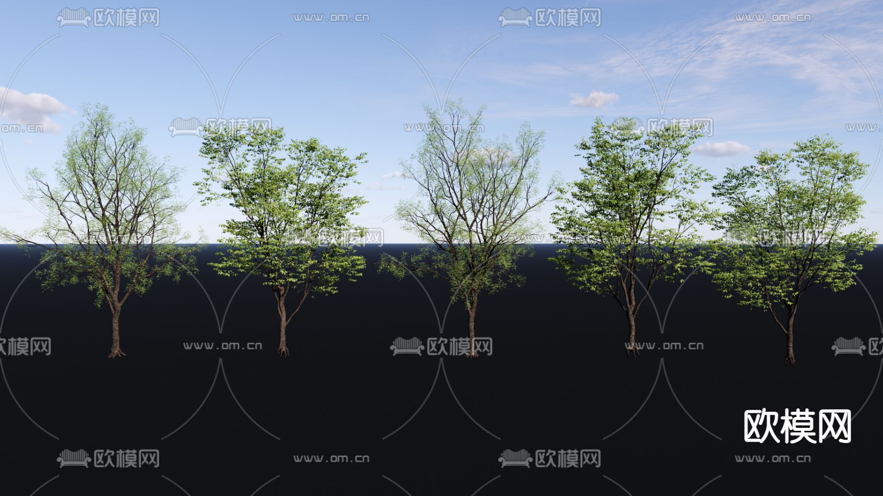 大树 景观树 园林树 庭院树 乔木树su模型下载（渲染图2）