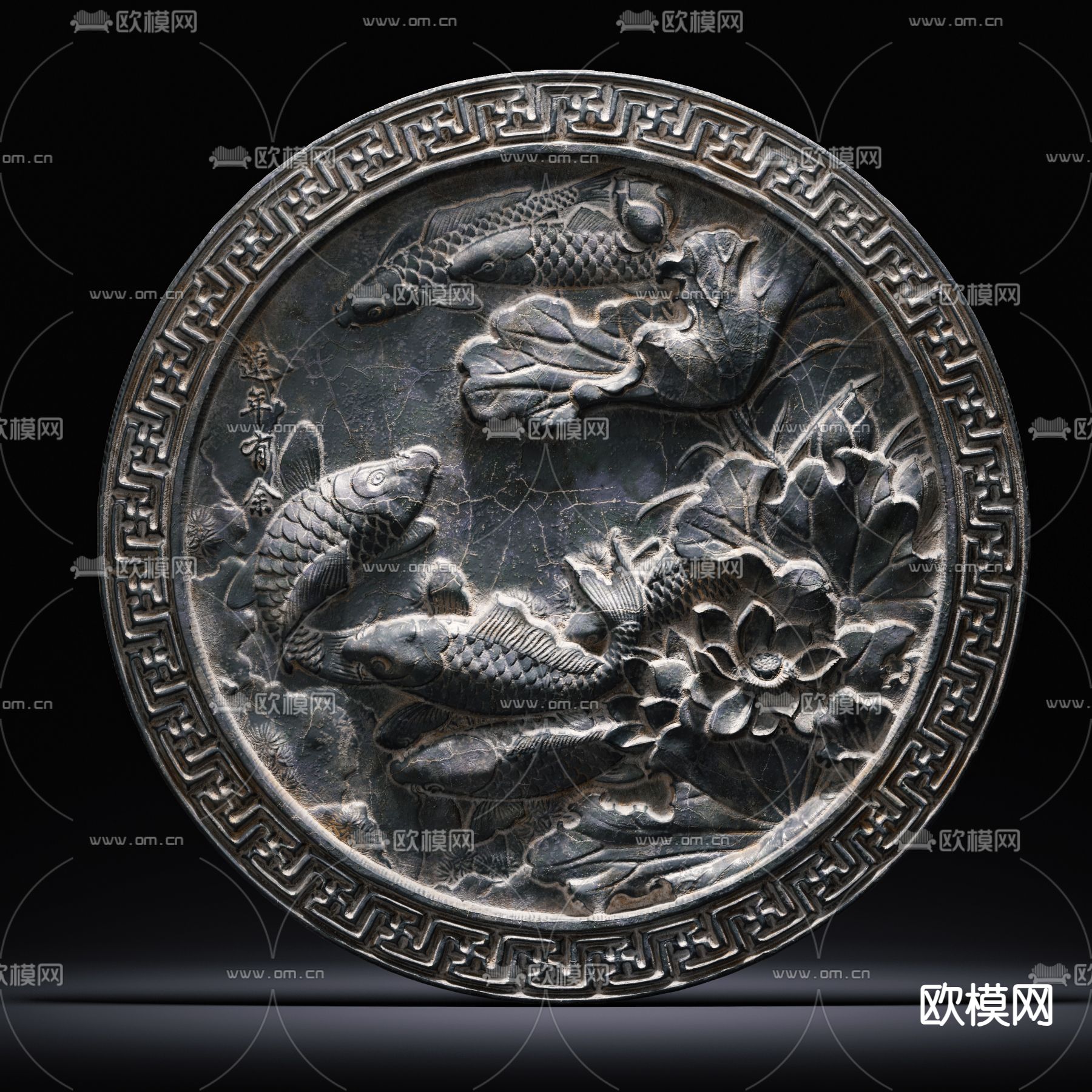 新中式工艺石雕 荷花石雕su模型下载（渲染图2）