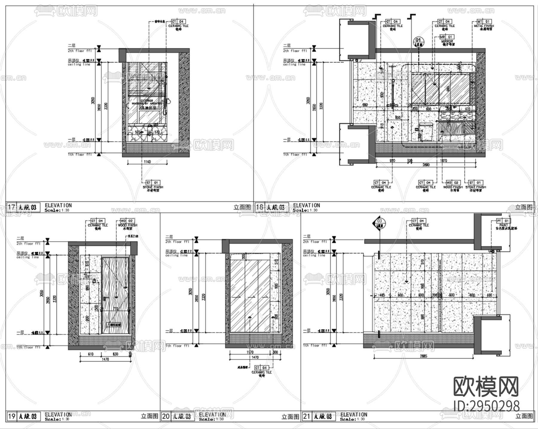DIA丹健国际-深圳招商领玺150户型CAD施工图下载（渲染图4）