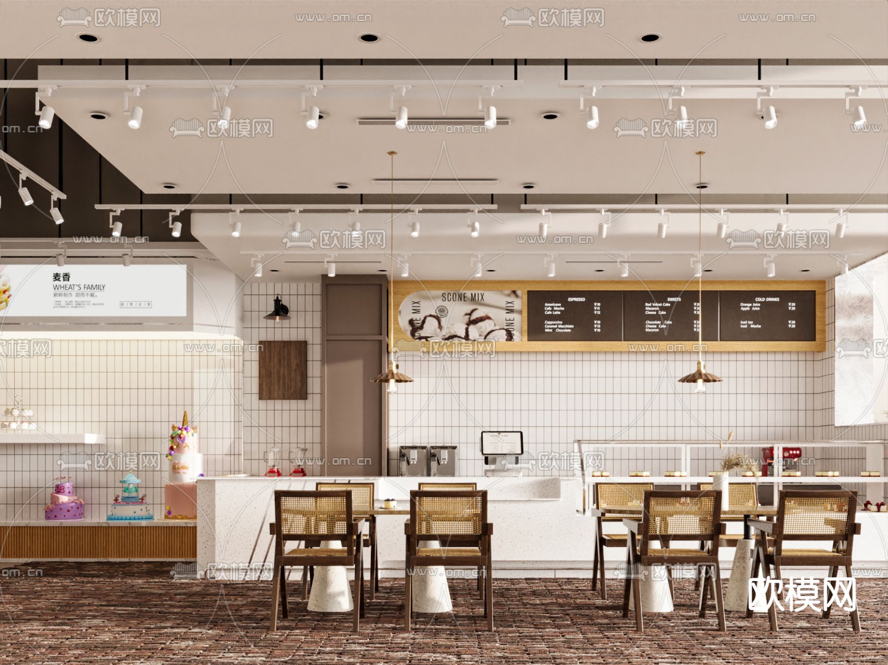 蛋糕店 甜品面包店su模型下载（渲染图2）