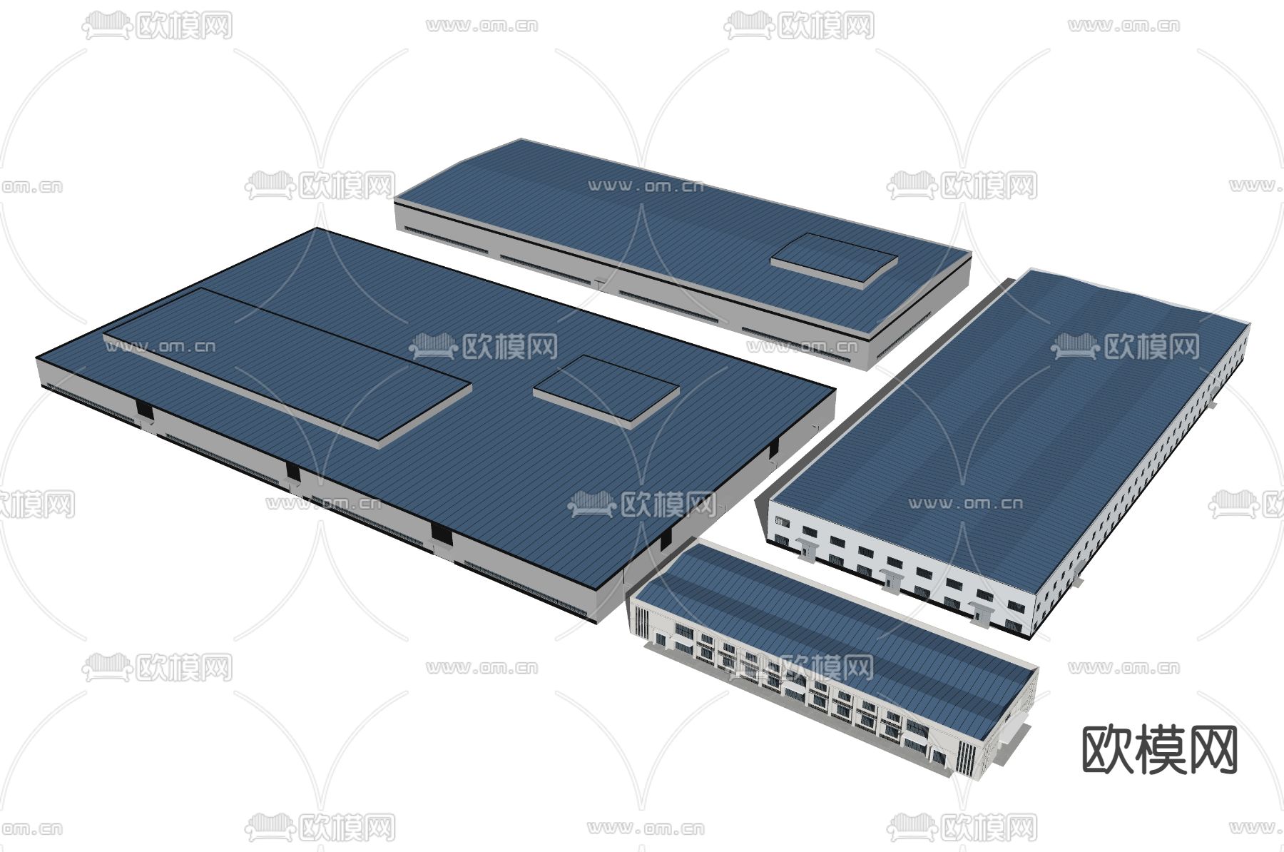 工业厂房 流水线工厂su模型下载（渲染图1）