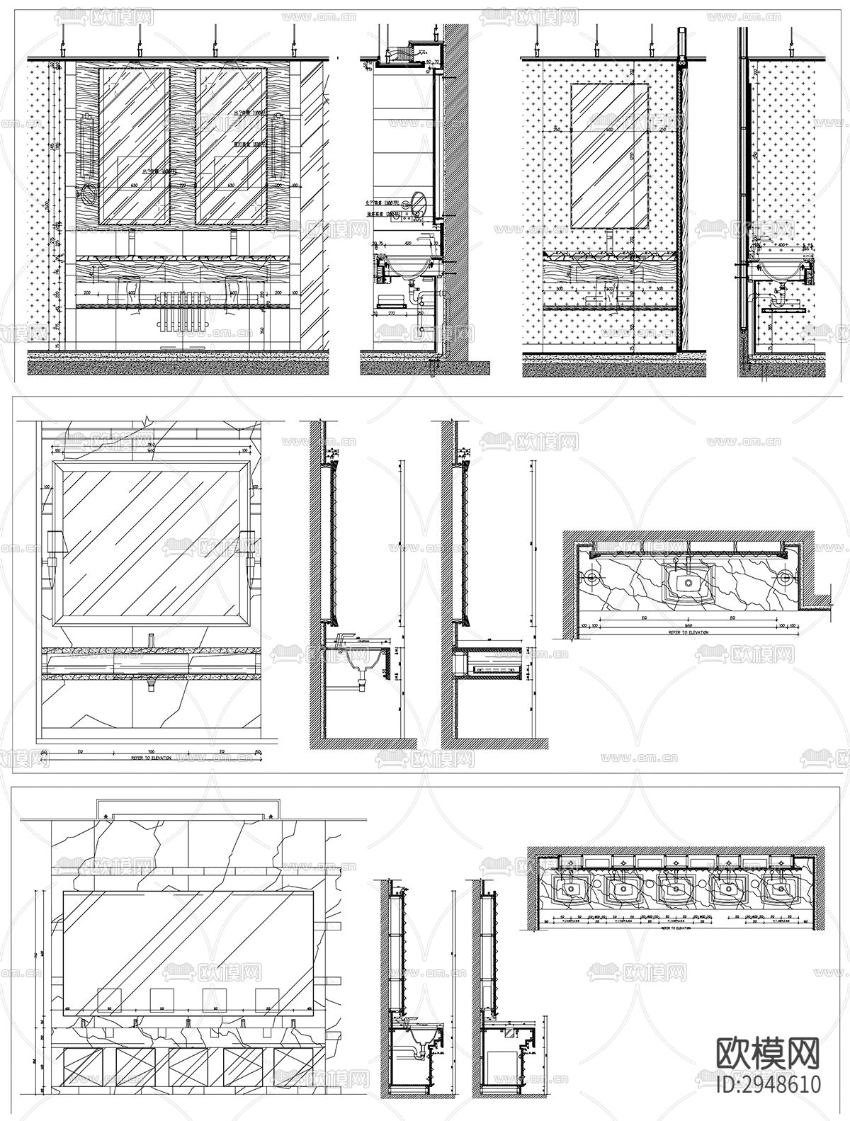 洗手池洗手台cad图库下载（渲染图7）