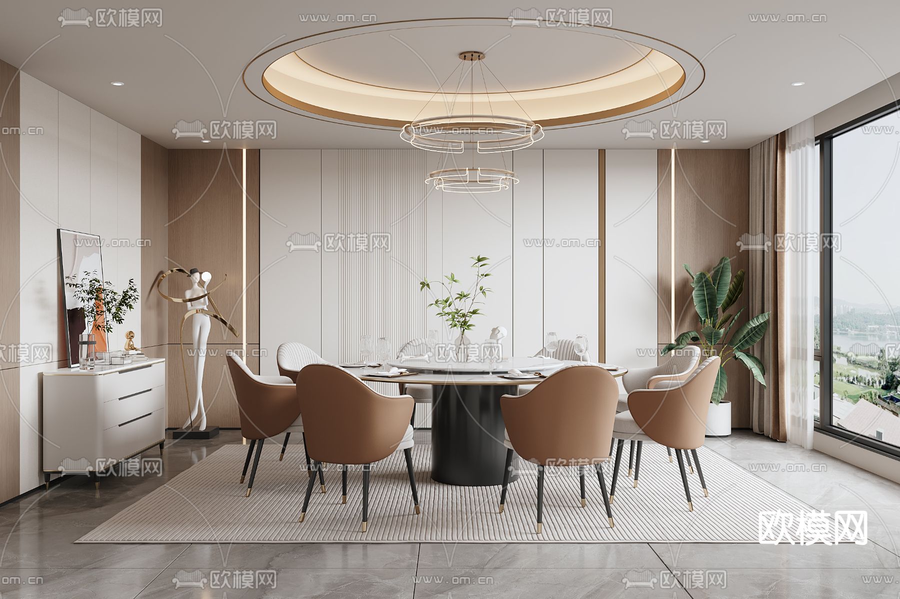 中餐厅包房 酒楼包厢3d模型下载