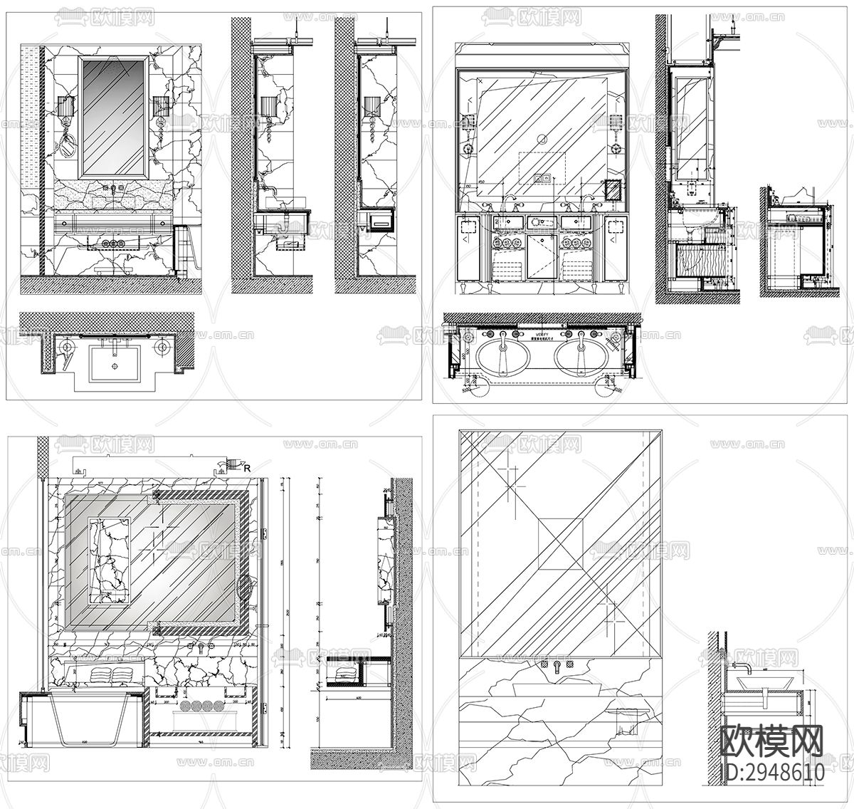 洗手池洗手台cad图库下载（渲染图10）