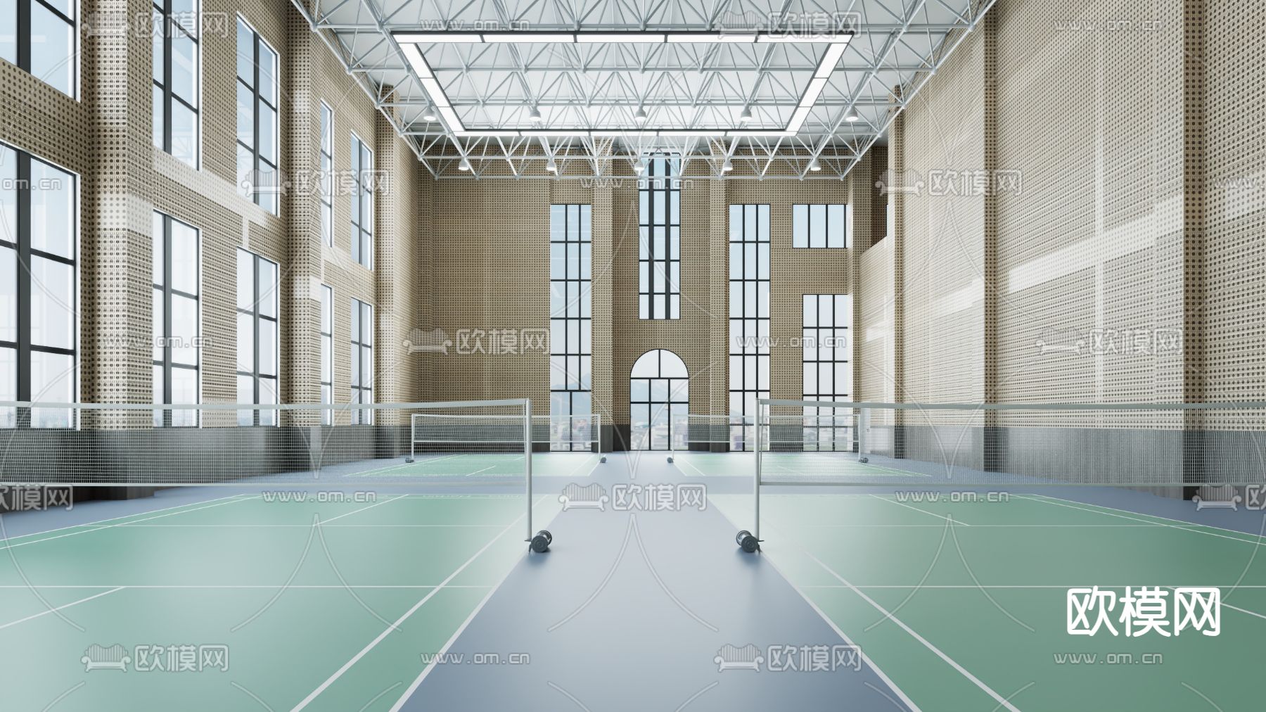 室内网球场 球馆3d模型下载