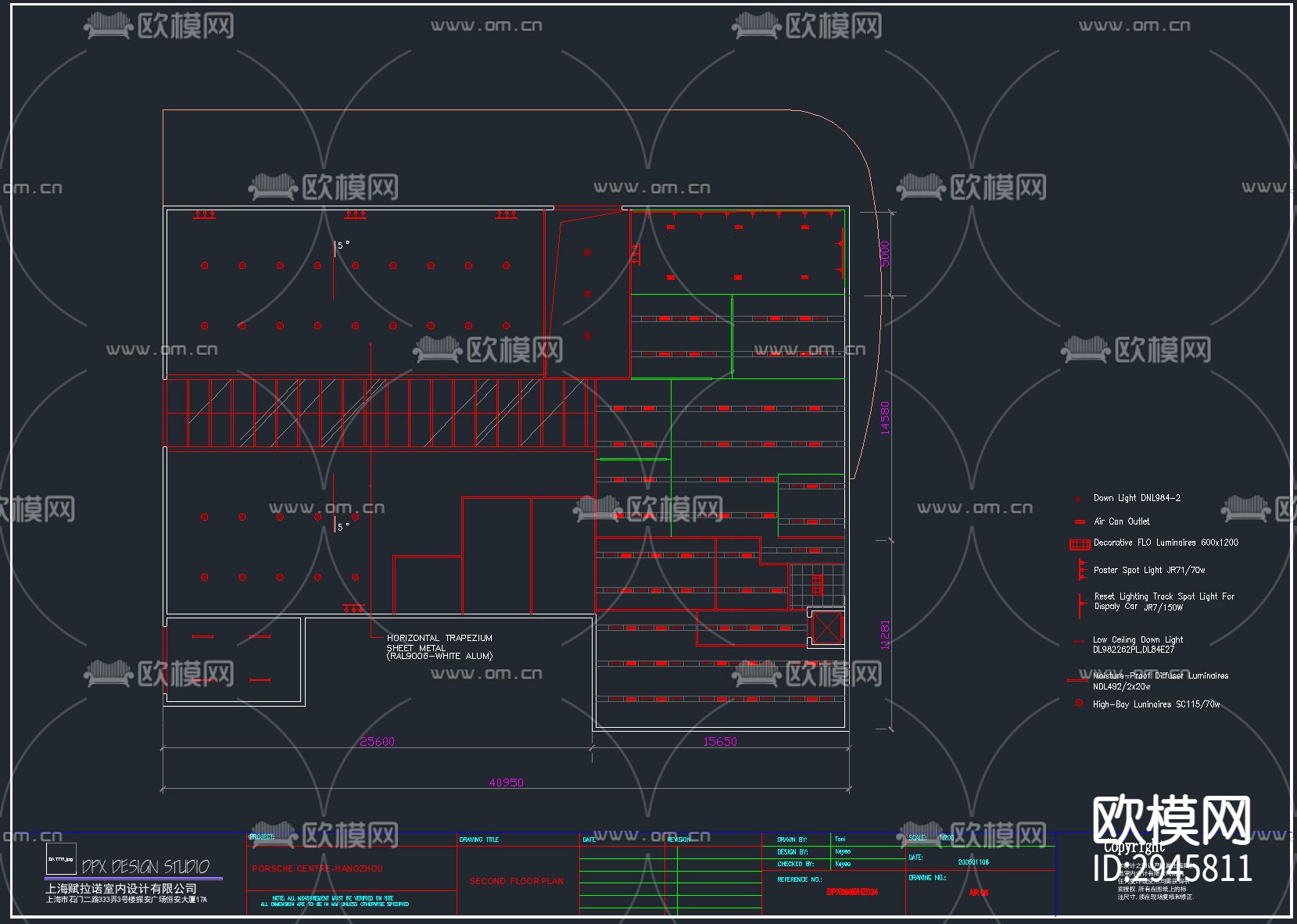 保时捷汽车4S店全套完整CAD施工图下载（渲染图6）