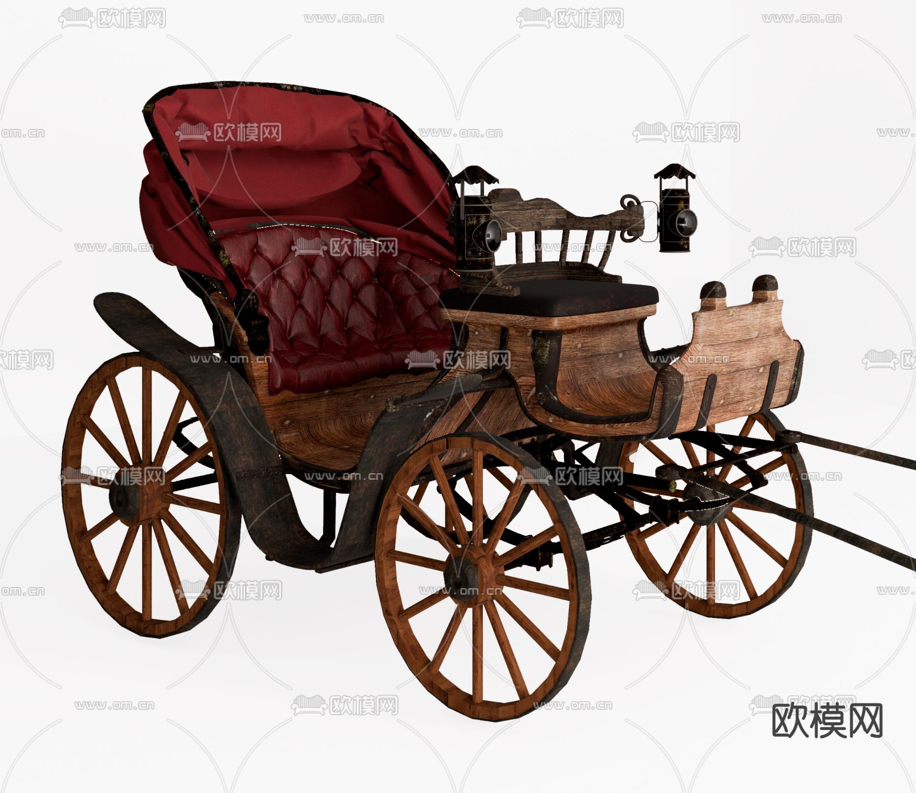 欧式古典马车su模型下载（渲染图2）