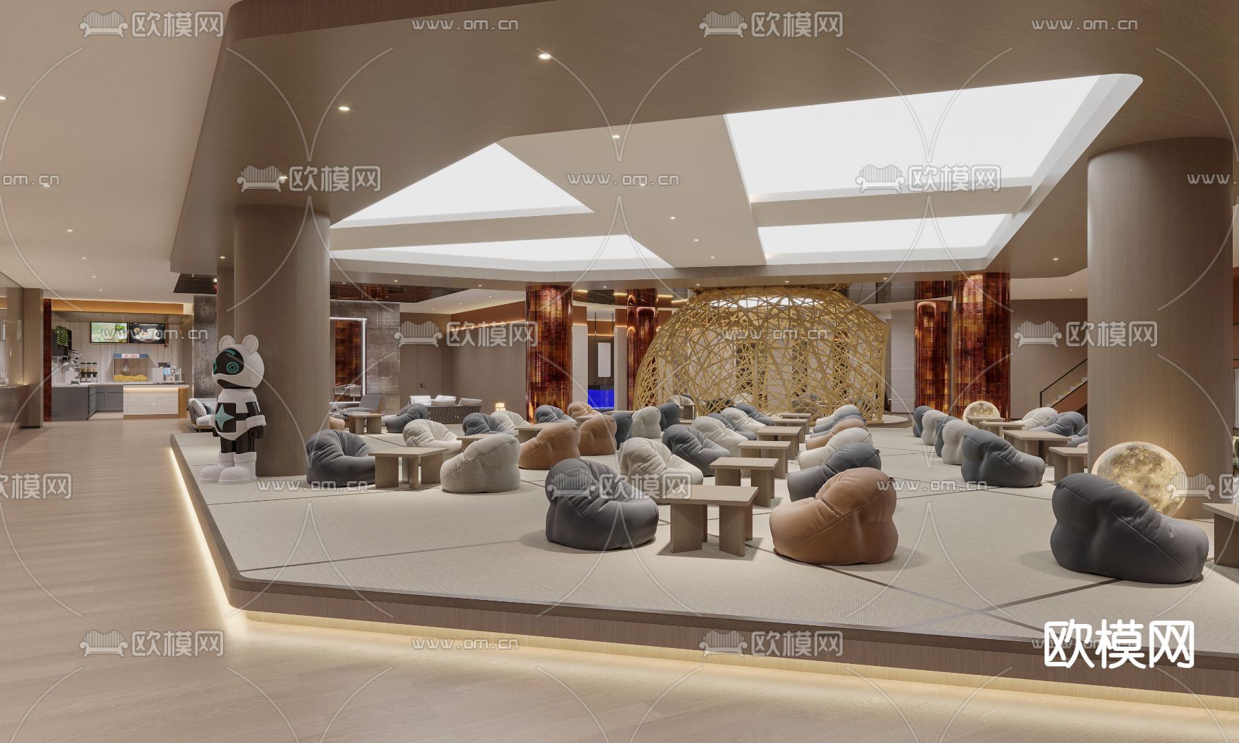 洗浴中心 水疗会所3d模型下载（渲染图1）