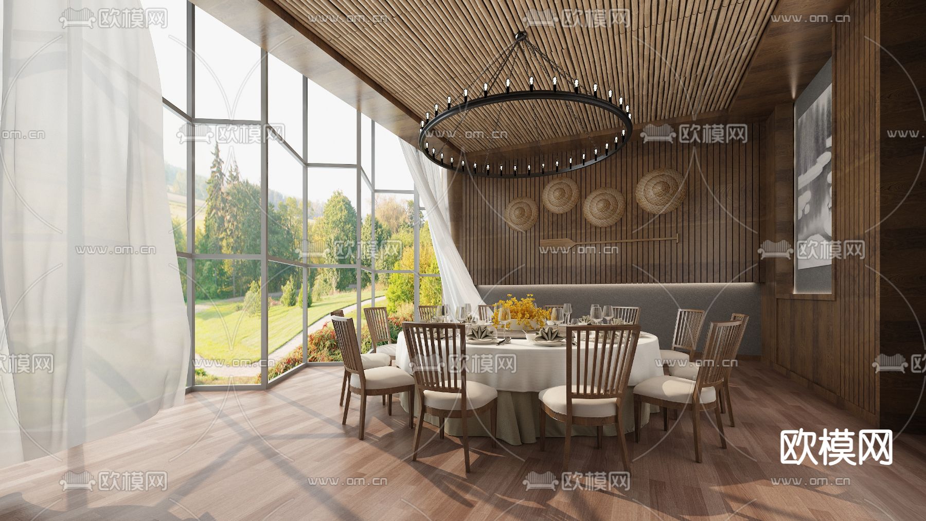 餐厅包房 酒楼包厢3d模型下载