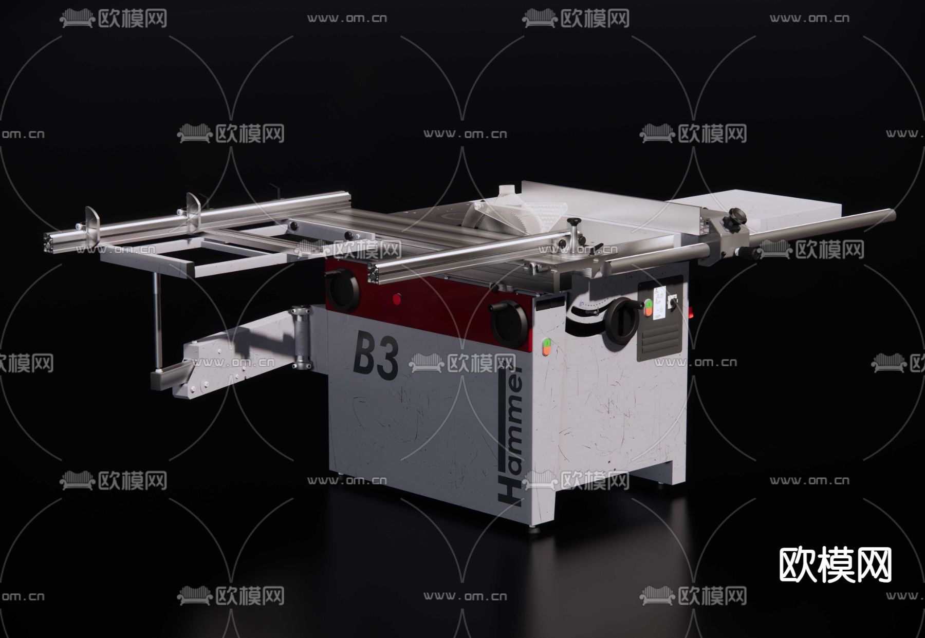 木工机械 木工裁板机su模型下载（渲染图3）