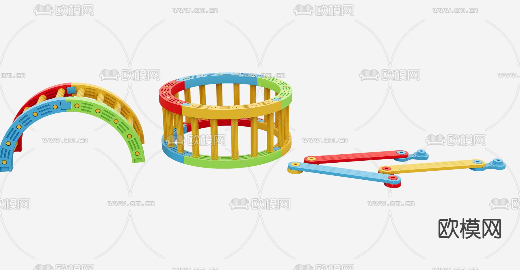 平衡桥 平衡圈 平衡训练设备3d模型下载