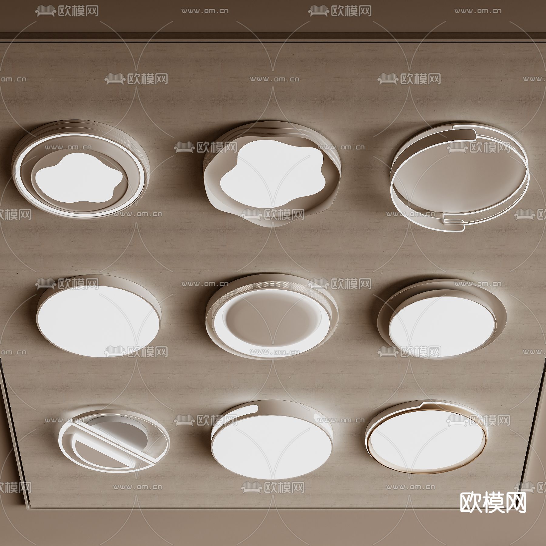 吸顶灯su模型下载（渲染图2）