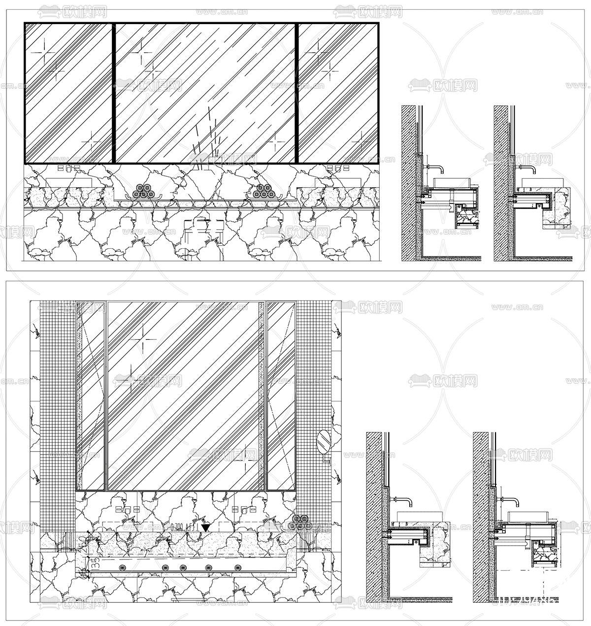 洗手池洗手台cad图库下载（渲染图4）