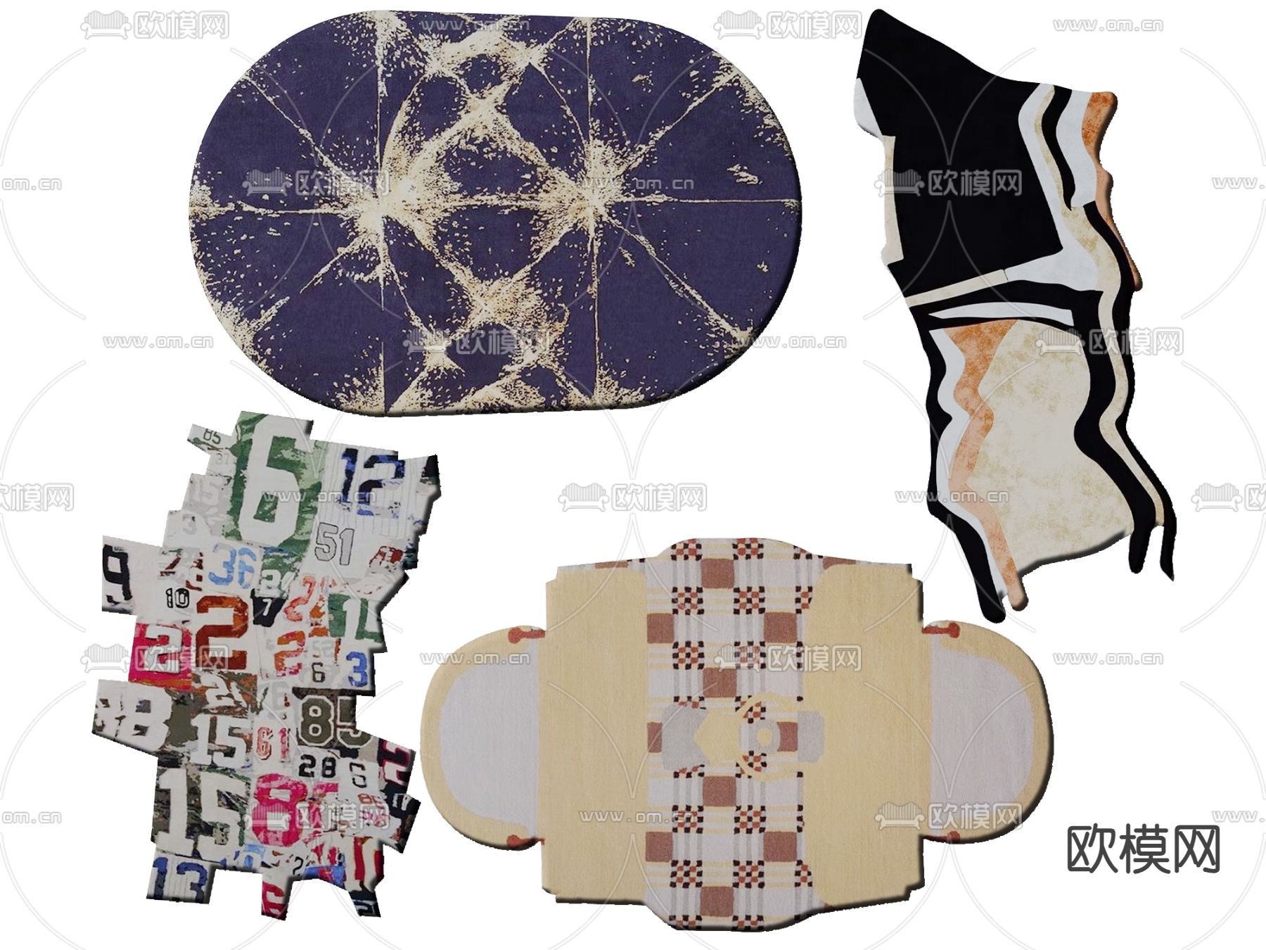 不规则地毯3d模型下载