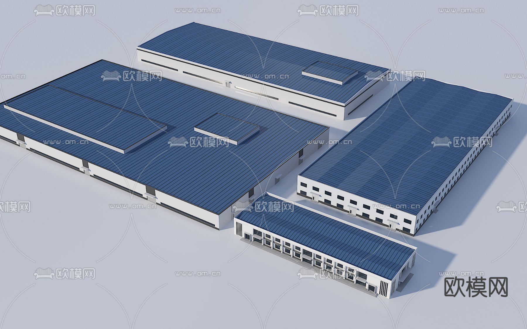 工业厂房 流水线工厂su模型下载（渲染图2）