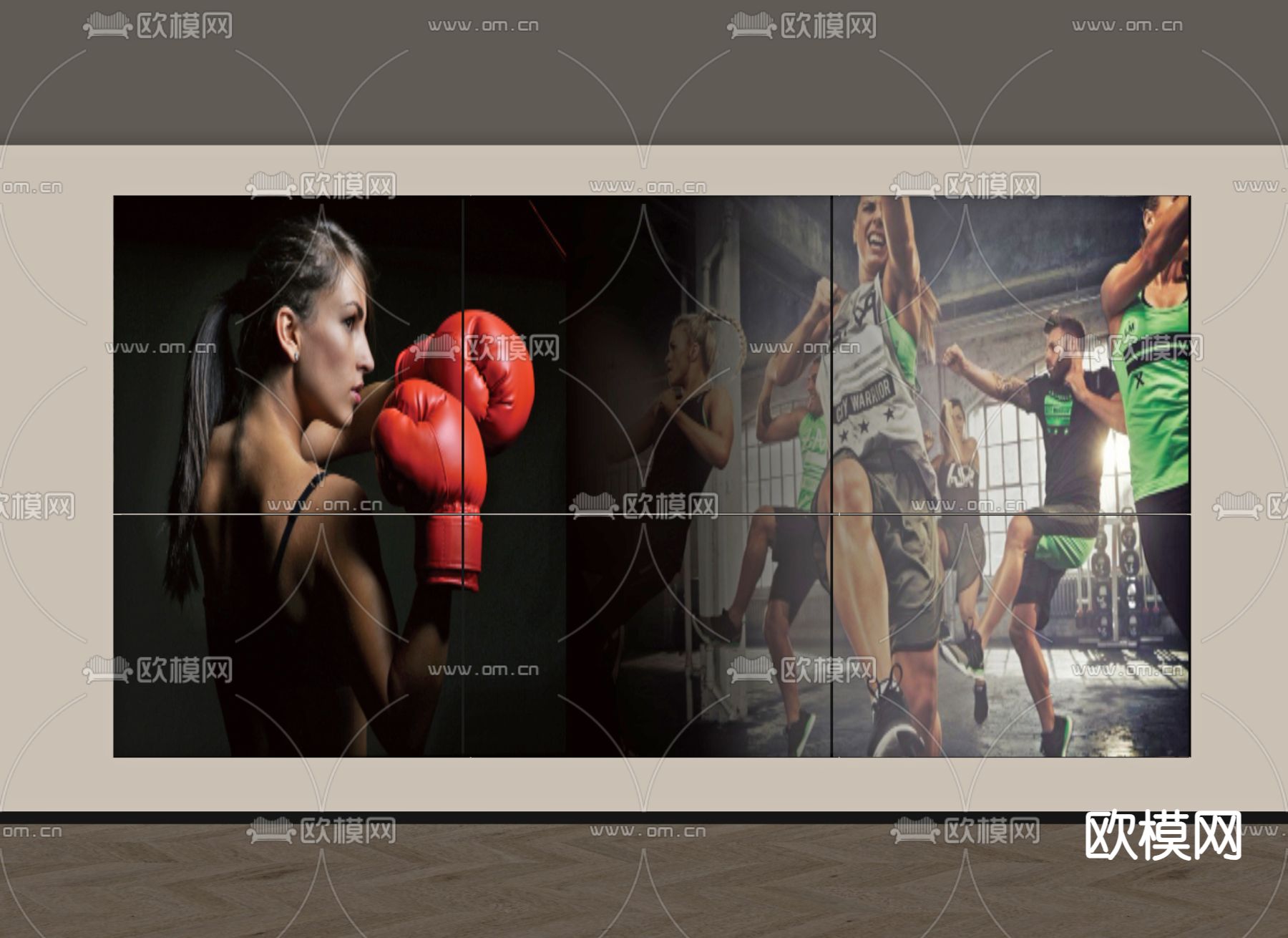 健身广告牌su模型下载（渲染图1）