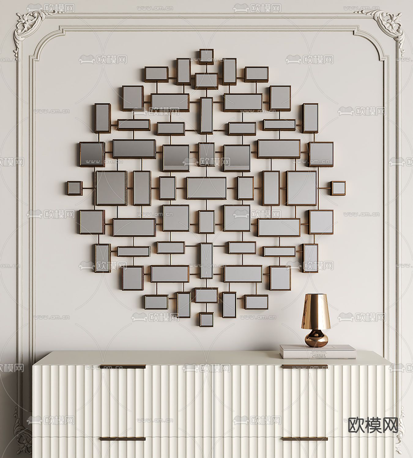 装饰镜 立体墙饰 挂饰3d模型下载