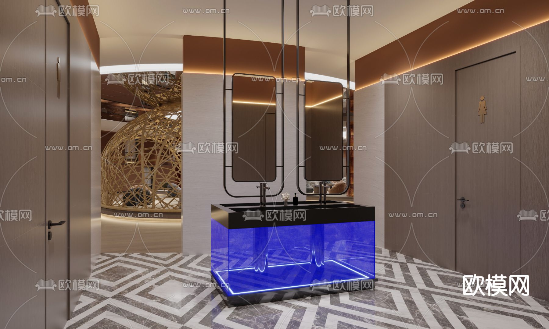 洗浴中心 水疗会所3d模型下载（渲染图3）