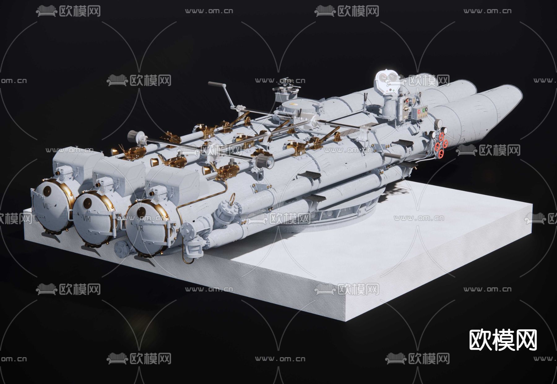鱼雷发射器su模型下载（渲染图3）
