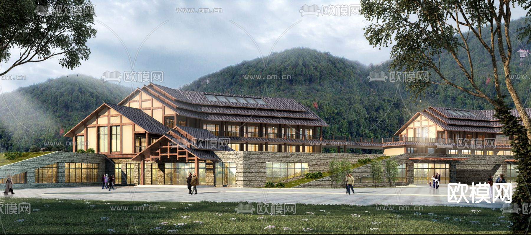 贵州苗寨 酒店外观3d模型下载