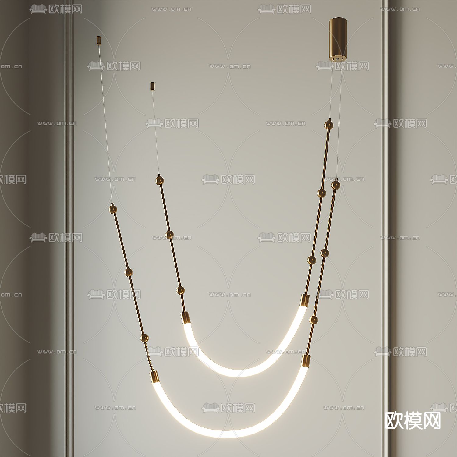 现代吊灯su模型下载（渲染图2）