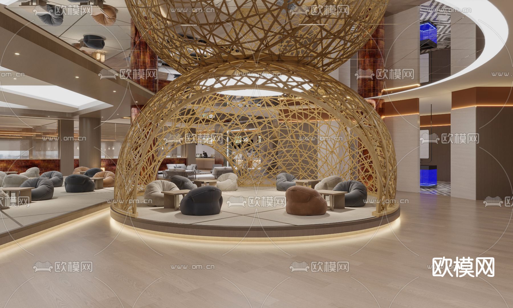 洗浴中心 水疗会所3d模型下载（渲染图2）