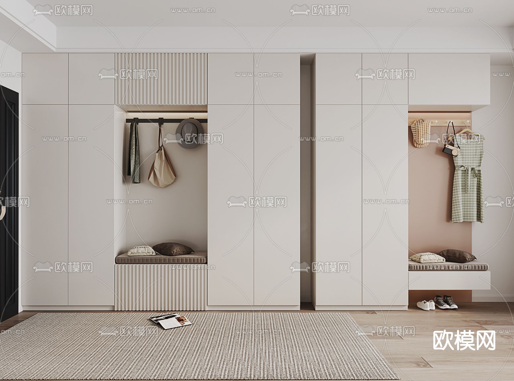 玄关鞋柜3d模型下载