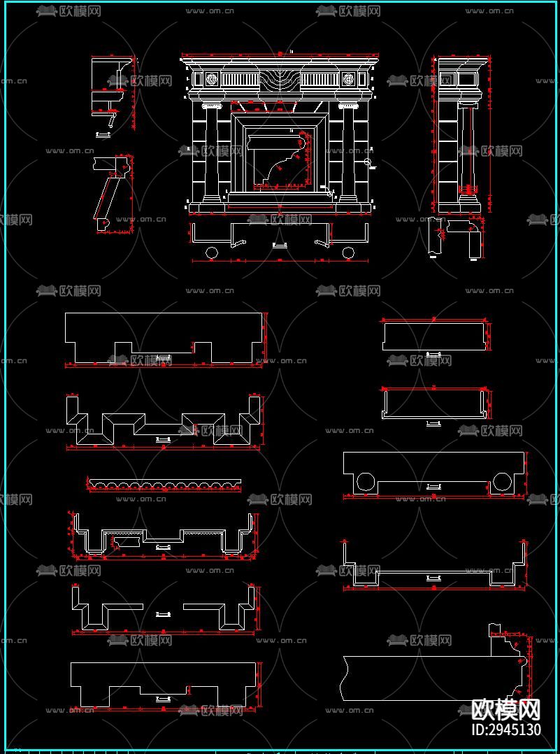 壁炉节点大样图下载（渲染图8）