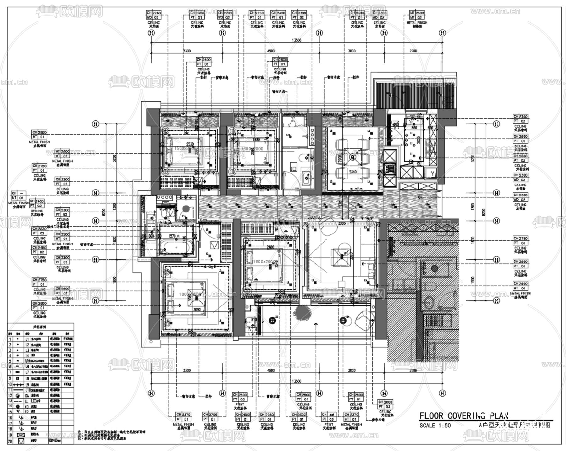 DIA丹健国际-深圳招商领玺150户型CAD施工图下载（渲染图6）