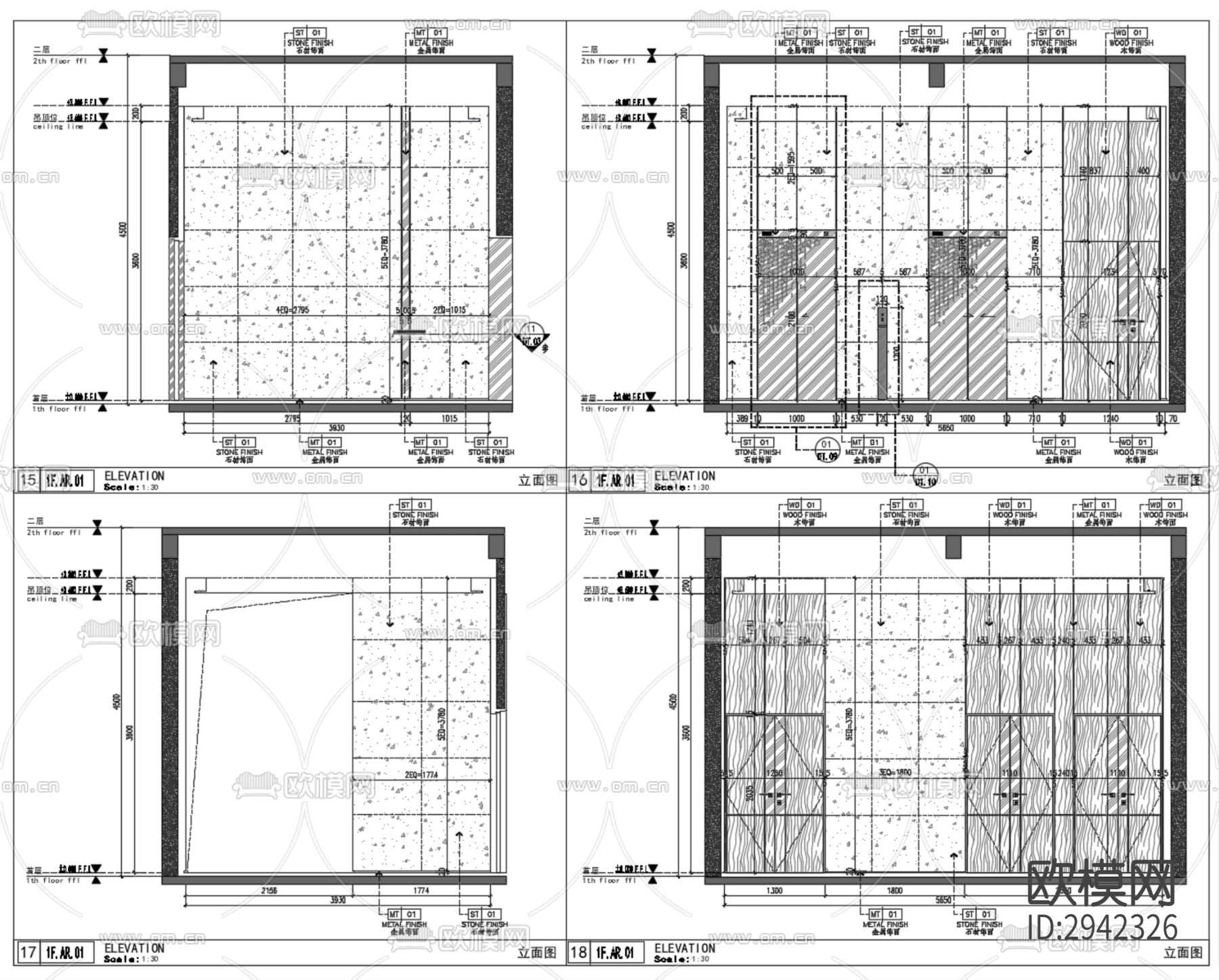 成都合能枫丹铂麓公区大堂cad施工图下载（渲染图8）