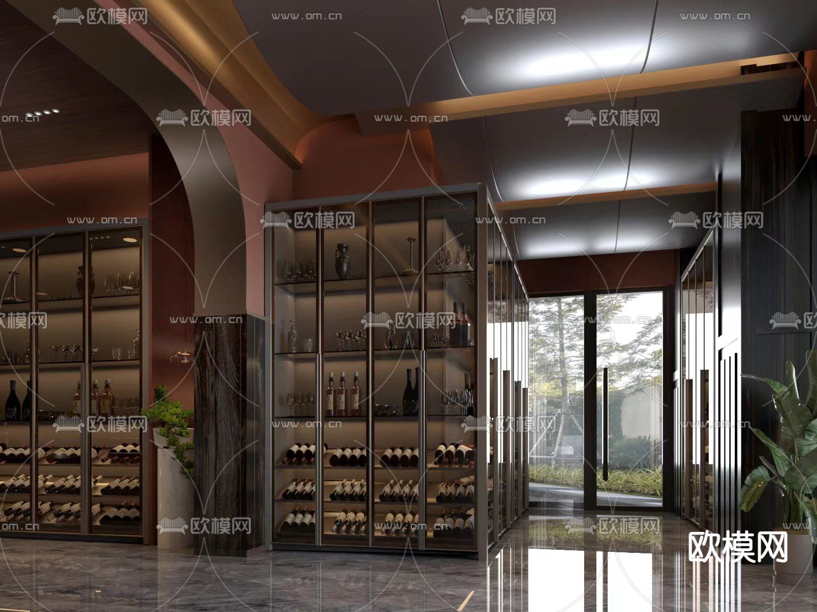 红酒会所 酒窖 藏酒室3d模型下载（渲染图2）