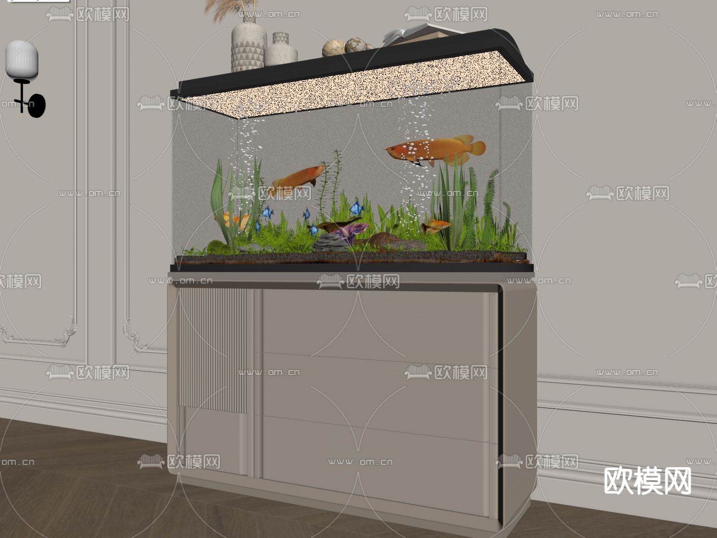 鱼缸水族su模型下载（渲染图1）