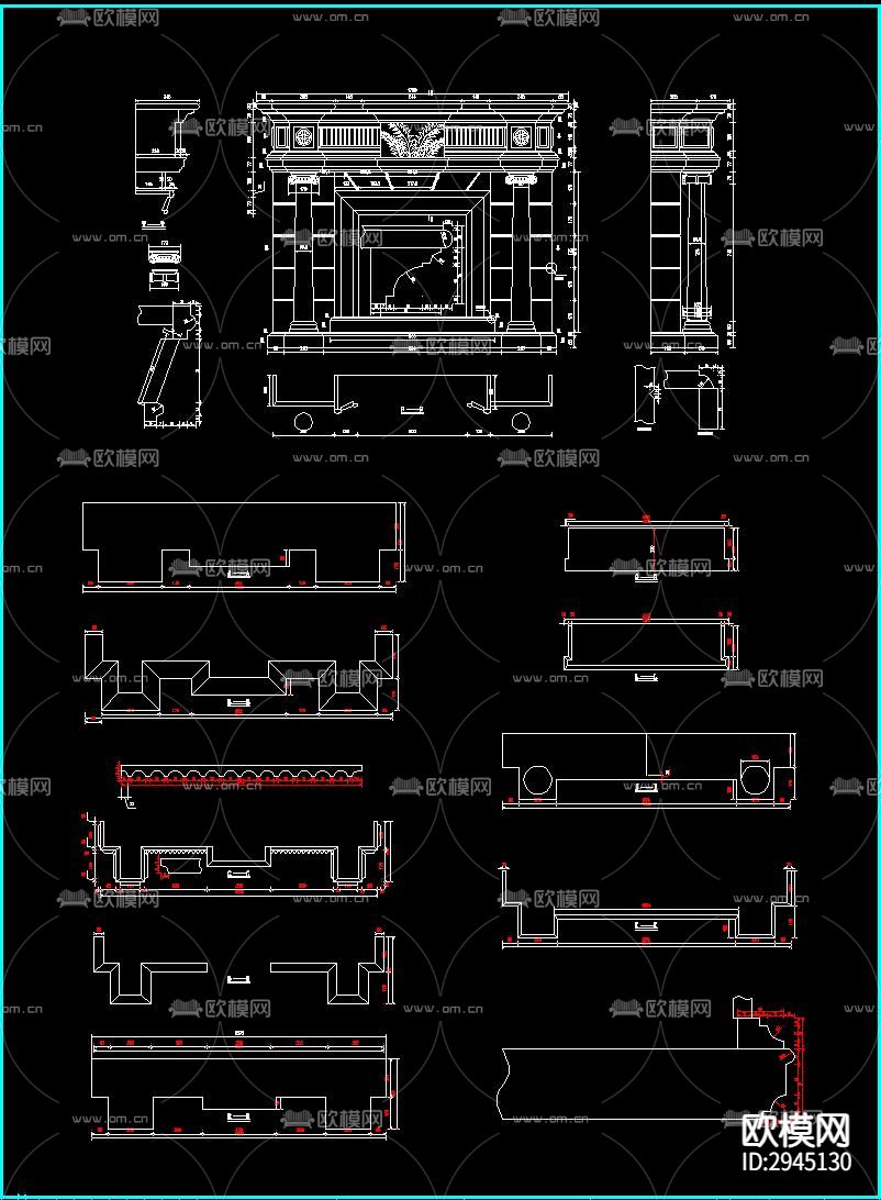 壁炉节点大样图下载（渲染图10）