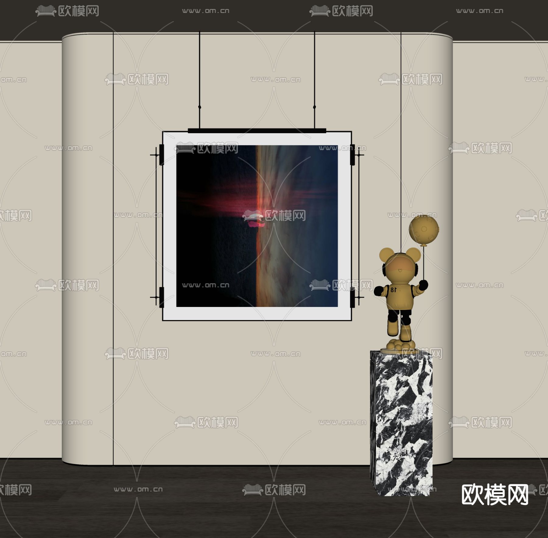 现代装饰画su模型