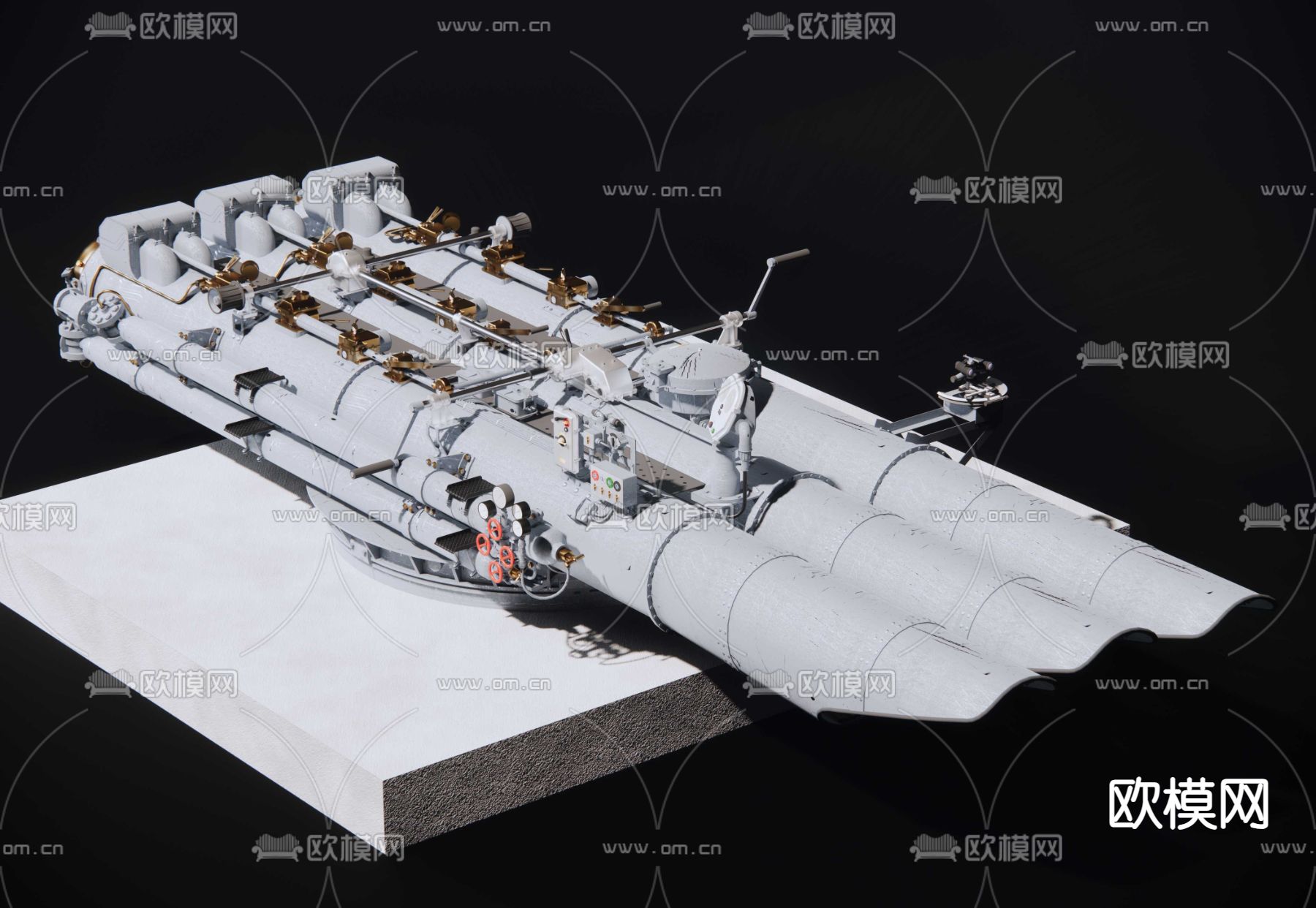 鱼雷发射器su模型下载（渲染图2）