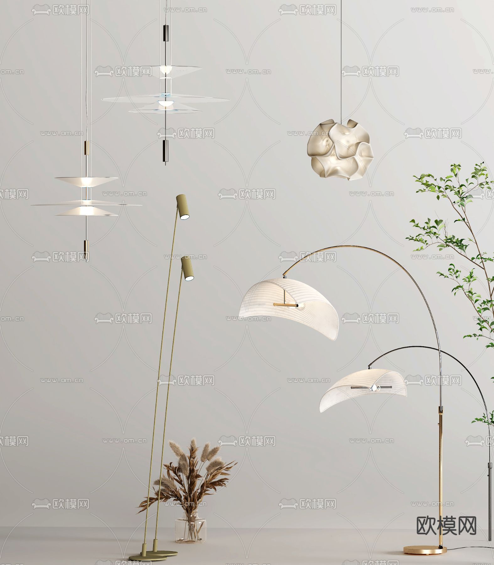 现代落地灯3d模型下载