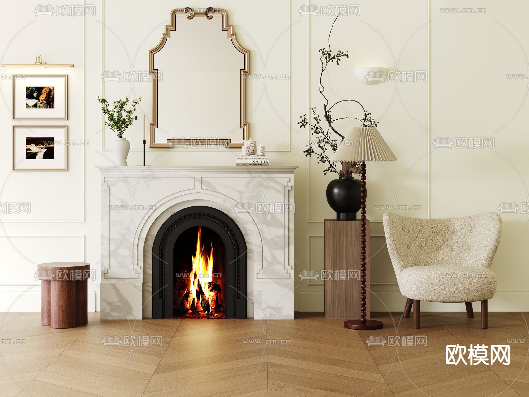 法式壁炉 火炉3d模型下载