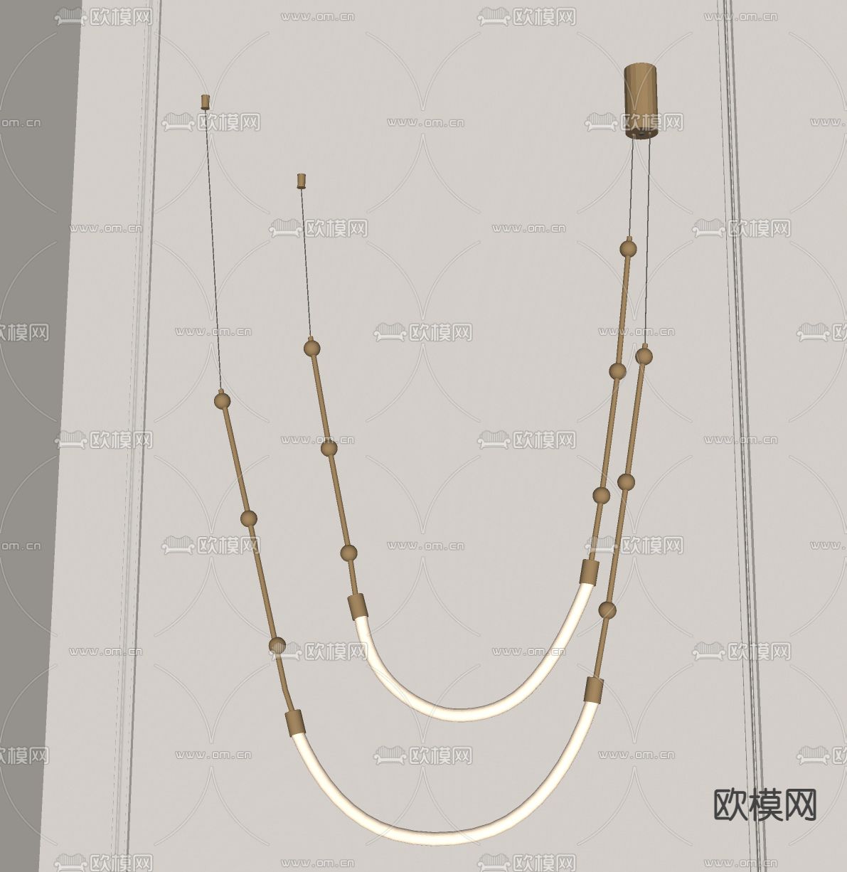现代吊灯su模型下载（渲染图1）