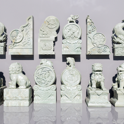  中式抱鼓石 拴马桩su模型 