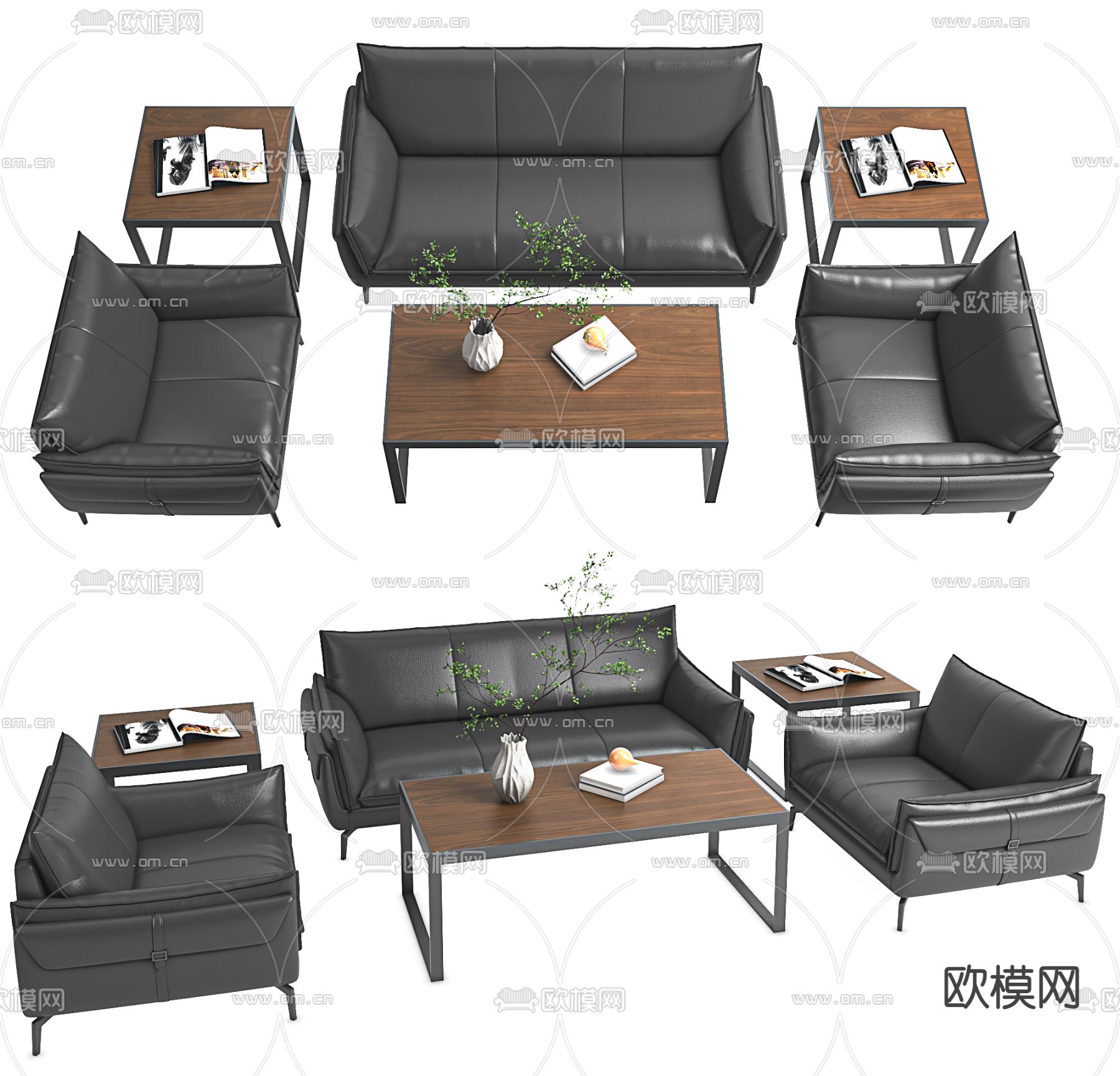 办公沙发 接待沙发3d模型下载