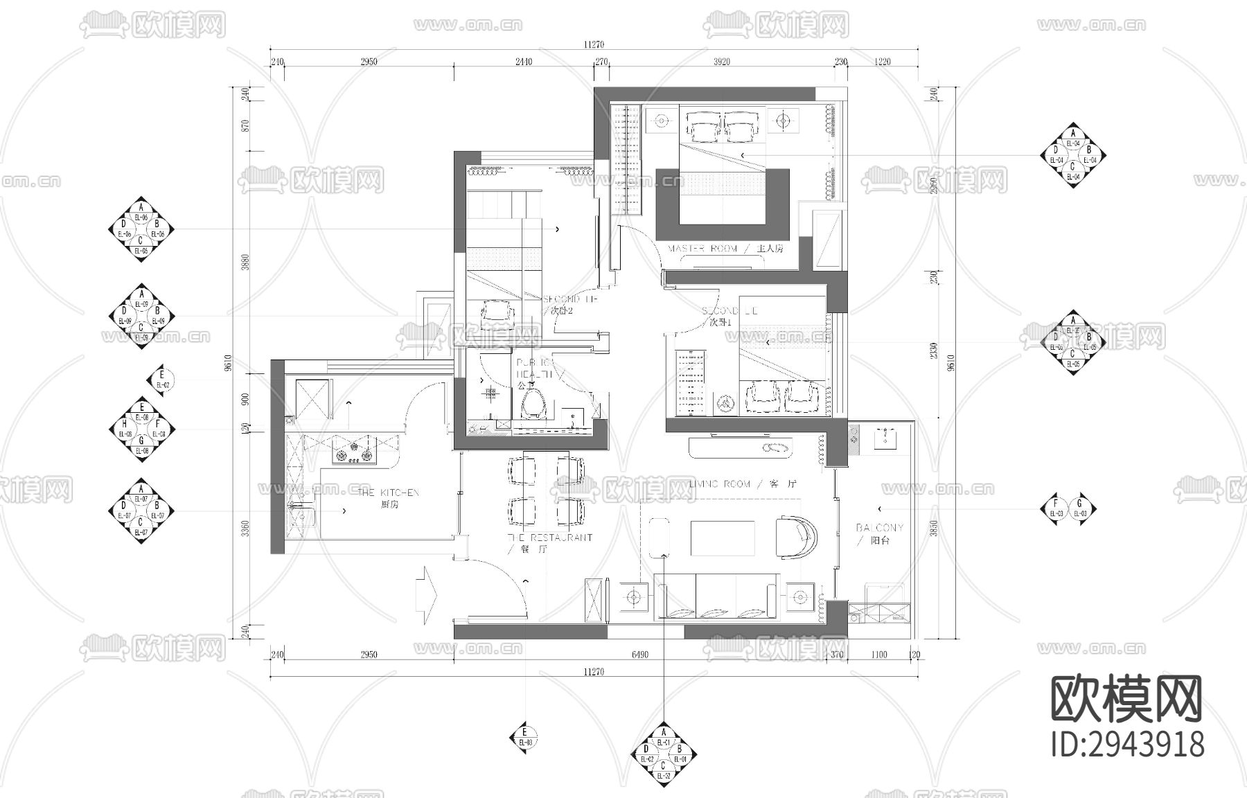 家装cad施工图下载（渲染图3）