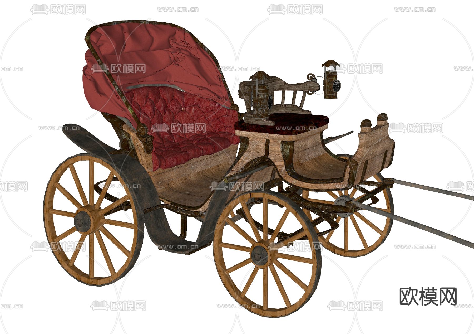 欧式古典马车su模型下载（渲染图1）