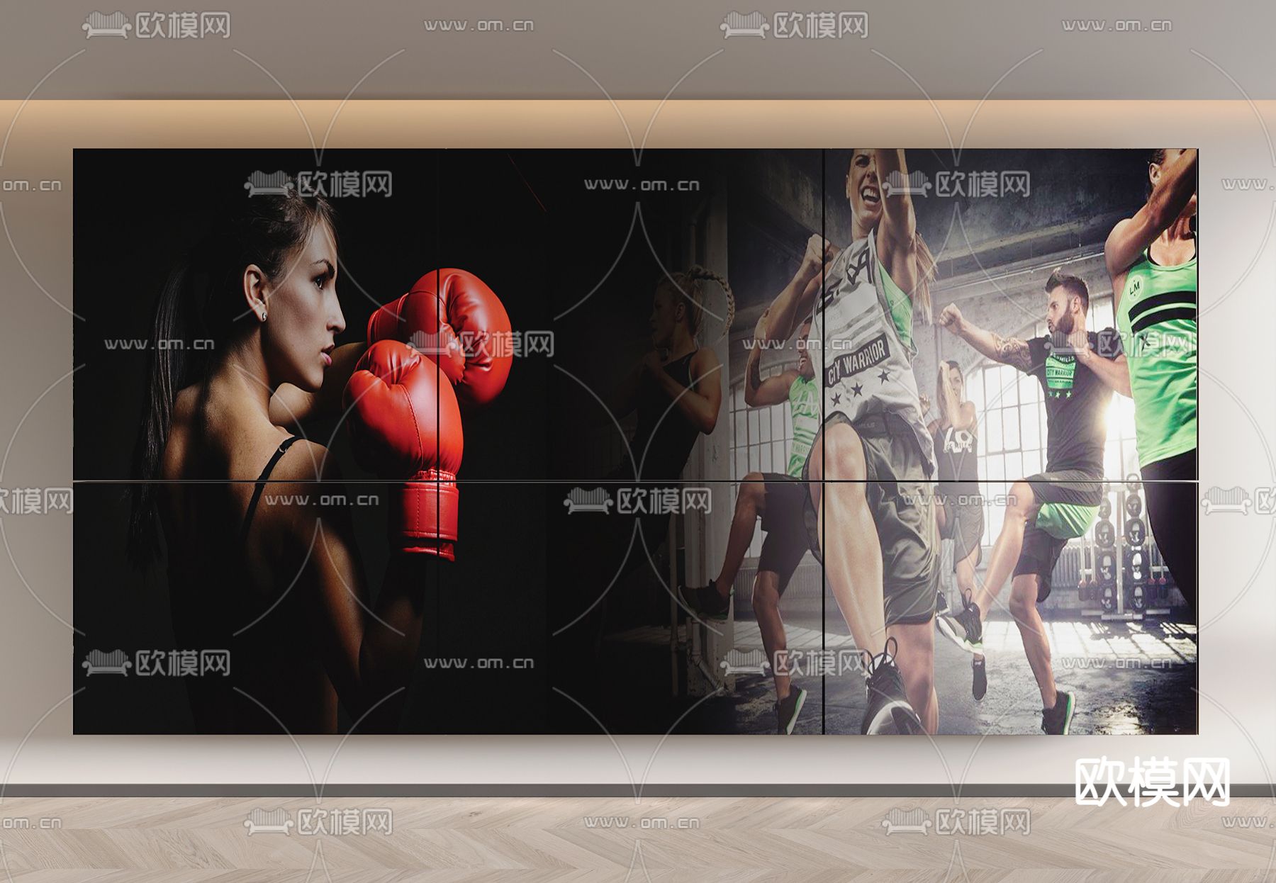 健身广告牌su模型下载（渲染图2）